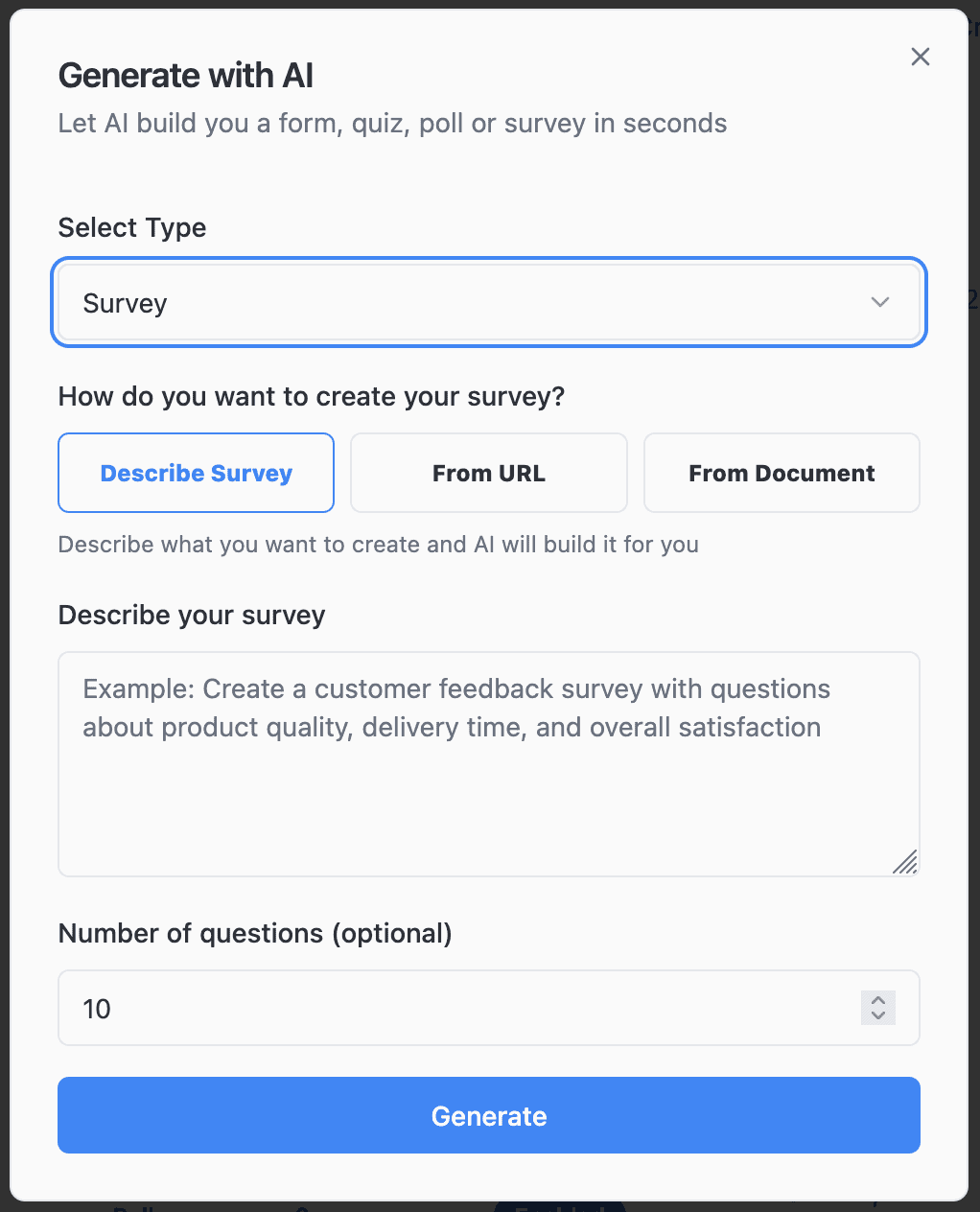 AI Online Survey Builder
