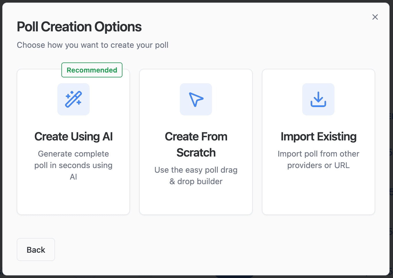 AI Poll Creation Options