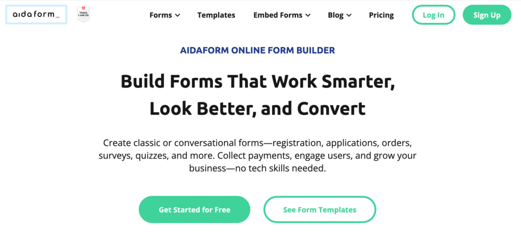 AidaForm website