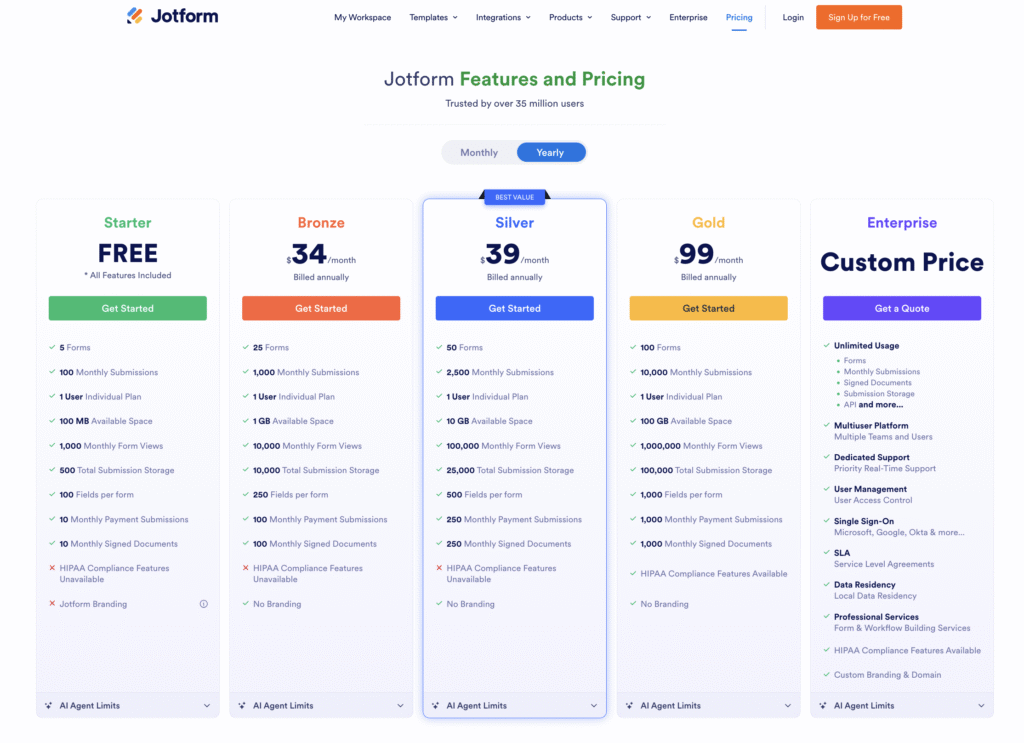JotForm Pricing
