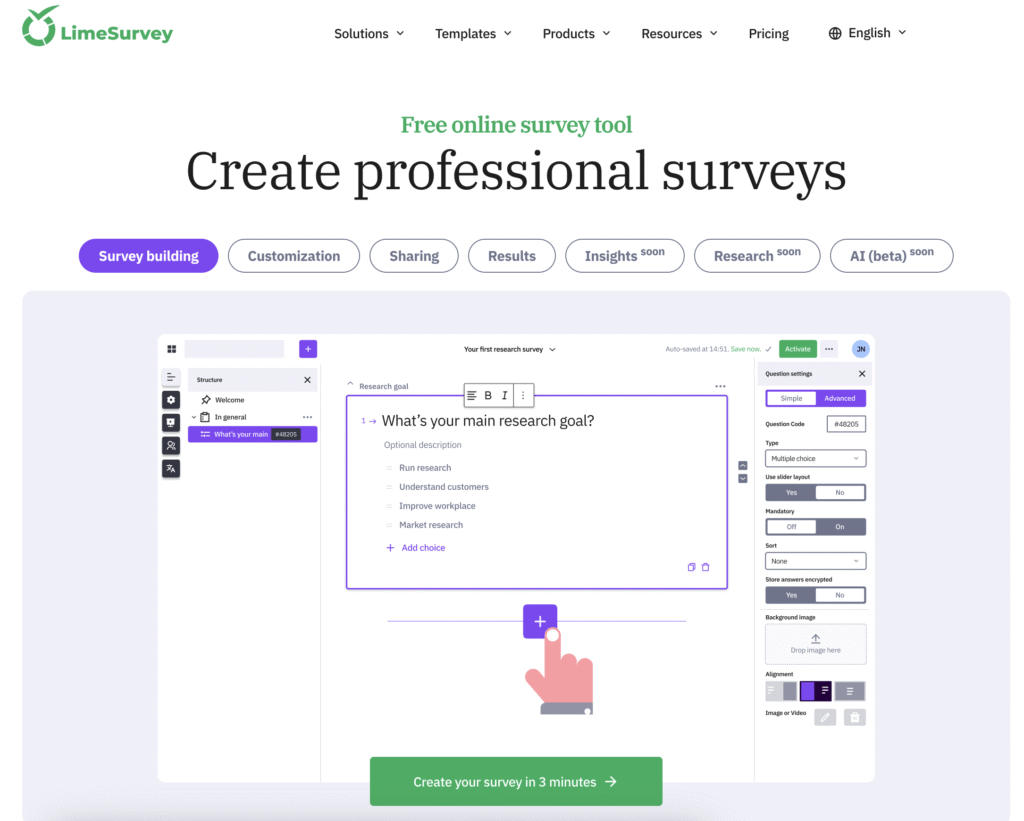 LimeSurvey website