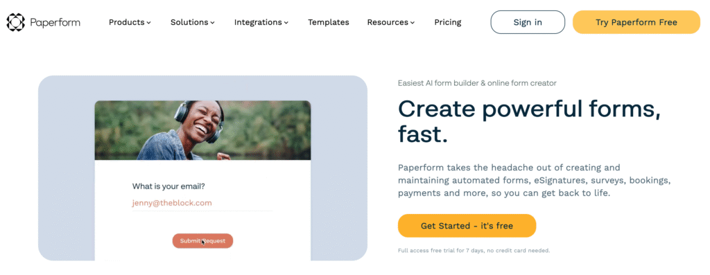 Paperform website