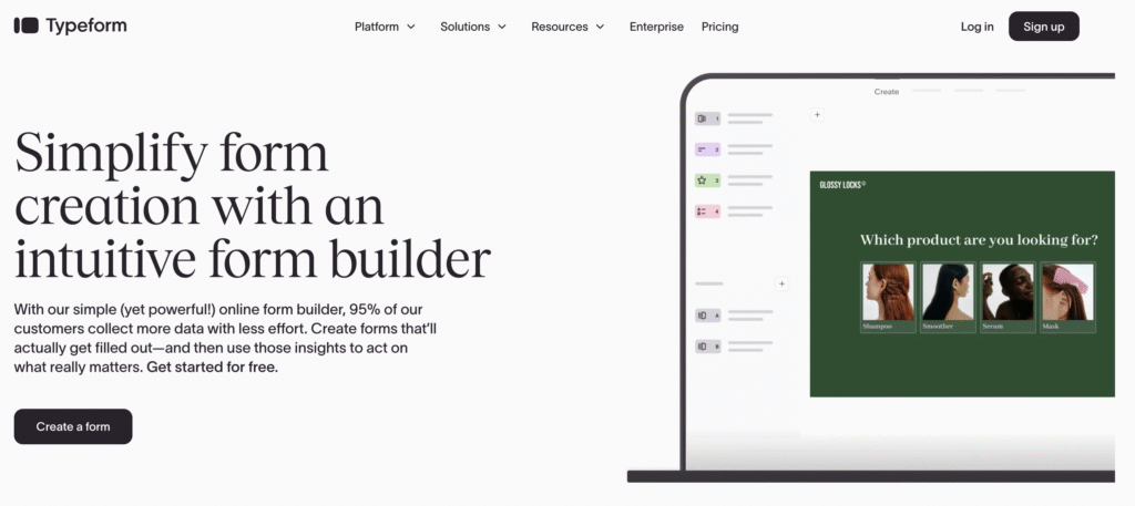 Typeform website