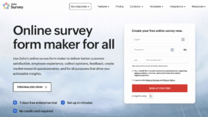 Zoho Survey website