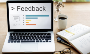 feedback form example results on a laptop