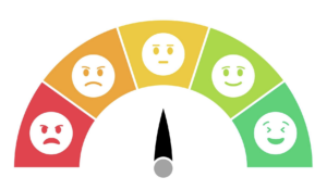 a likert scale with emojis for feedback